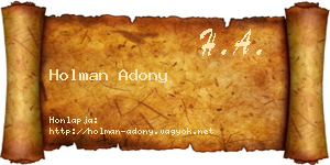 Holman Adony névjegykártya